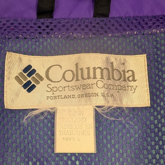 VTG Columbia Sportswear Skidaddle Mens Size Large Turquoise & Purple Jacket Y2K - Picture 14 of 15